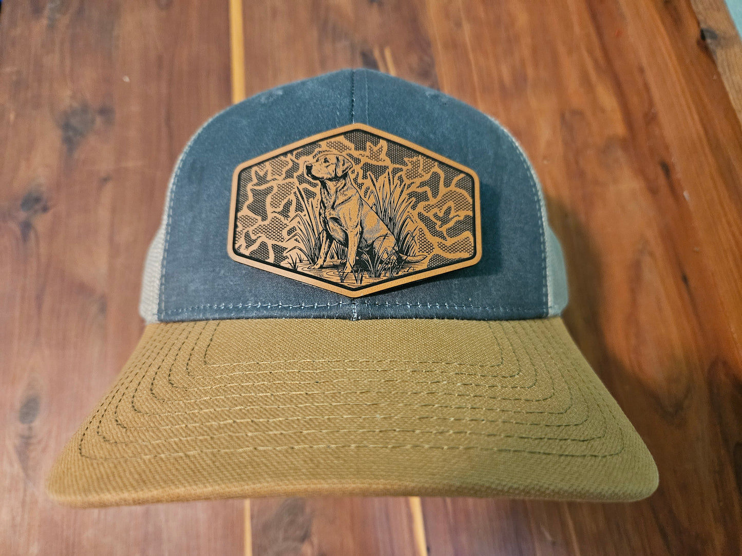 Camo Retriever Hunting Dog SVG - Laser Engraving File for Hat Patches