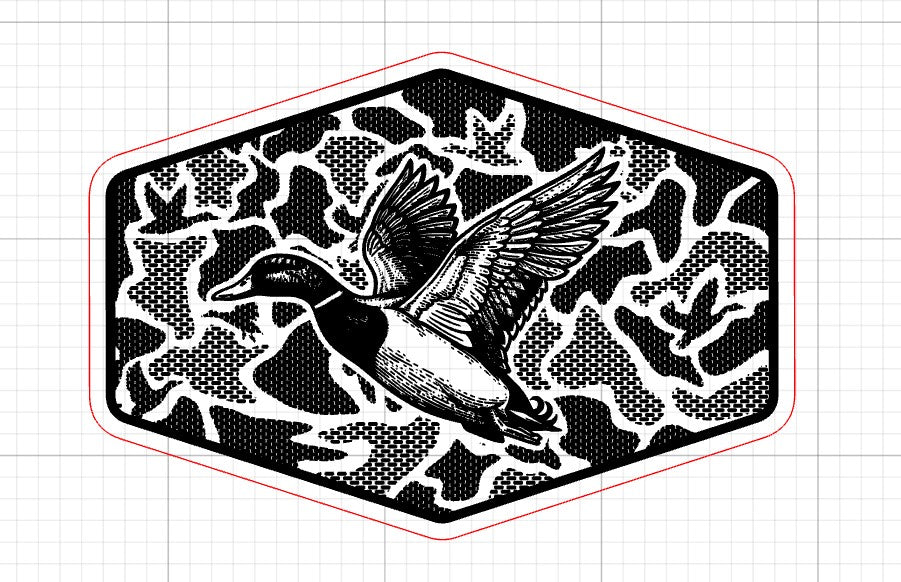 Camo Duck Hunting SVG - Laser Engraving File for Hat Patches