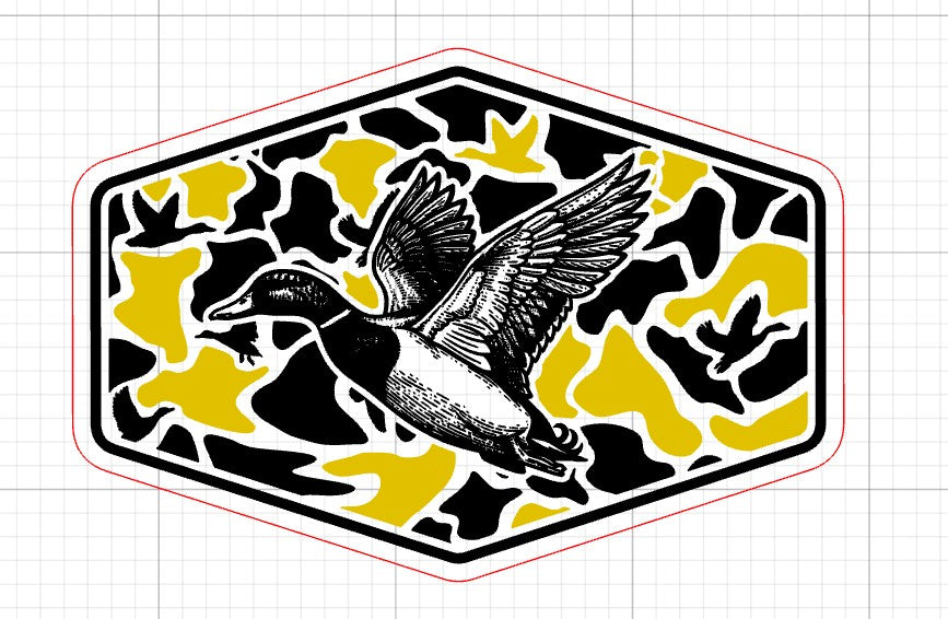 Camo Duck Hunting SVG - Laser Engraving File for Hat Patches