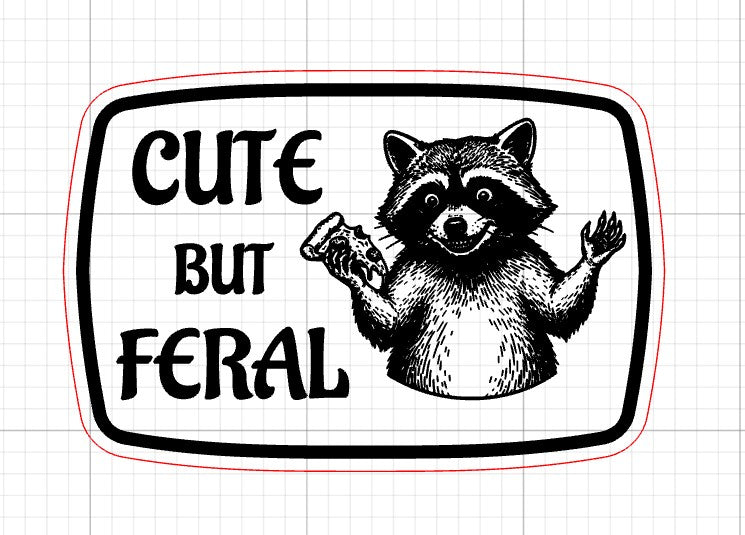 Cute but Feral SVG - Laser Engraving File for Hat Patches